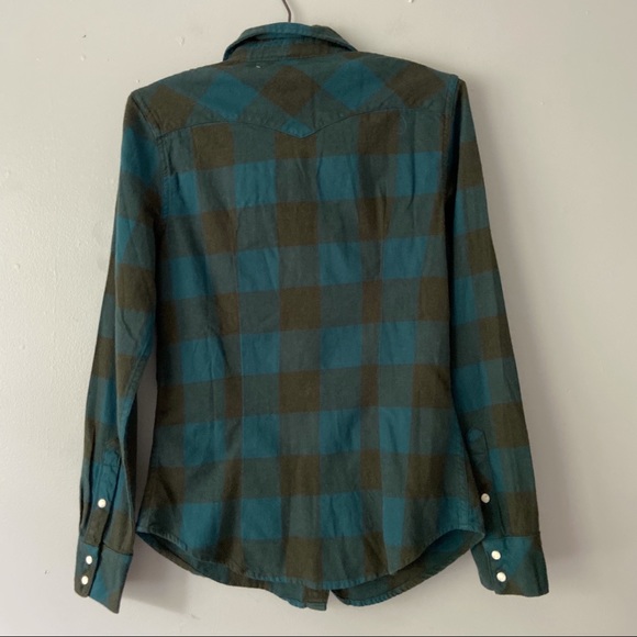 New Levi’s Blue Green Plaid Button Down Shirt - XS - Picture 3 of 4